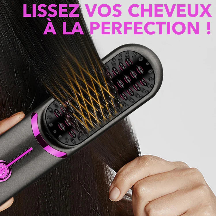 Brosse à Cheveux Lissante MonLisse™ | Sans Fil, Portable & Anti-Frizz